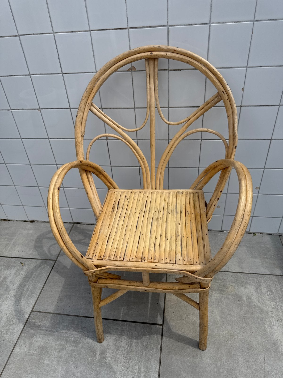 Essaouira Stoel Naturel, Ophalen of Verzenden, Zo goed als nieuw, Hout