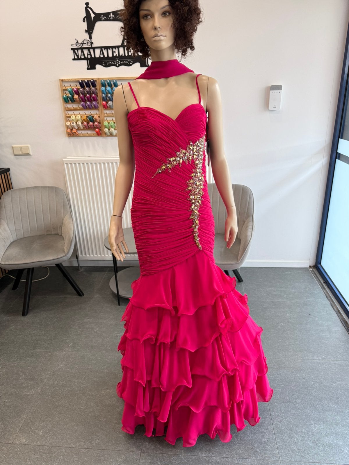Roze mermaid avondjurk eu maat S/M, Kleding | Dames, Ophalen of Verzenden, Nieuw, Roze, Galajurk
