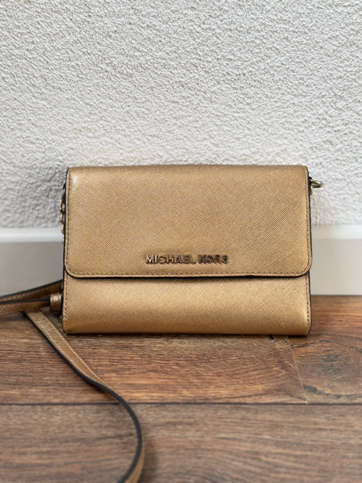 Goudkleurige Michael Kors tas, Ophalen of Verzenden, Gebruikt, Overige kleuren, Handtas