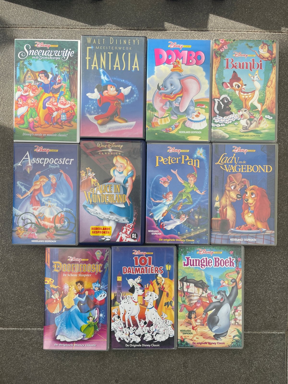 Walt Disney Classics VHS Collectie (1937-1967) - Origineel, Alle leeftijden, Ophalen of Verzenden, Gebruikt, Nederlands