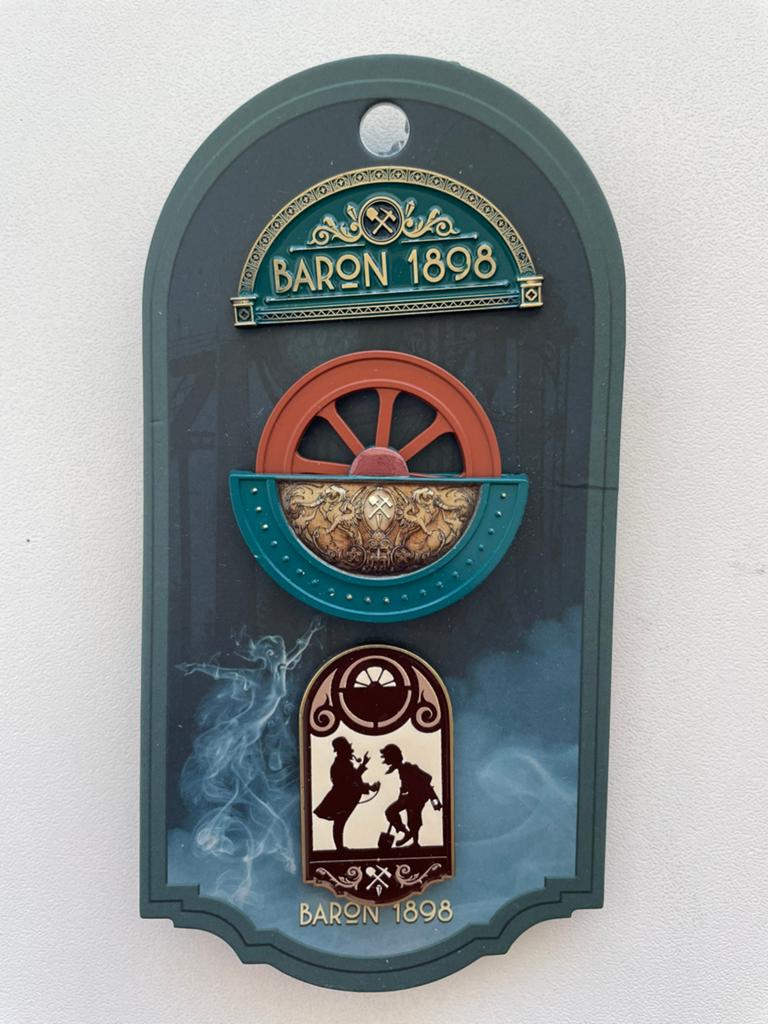 Efteling pin set Baron 1898 op kaartje EPP 492/493/494, Verzamelen, Efteling, Ophalen of Verzenden, Nieuw, Button of Speldje