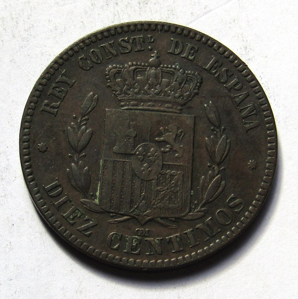 ** Spanje Alfonso XII 10 Centimos -  1879 - KOPER  **, Postzegels en Munten, Verzenden, Overige landen, Losse munt
