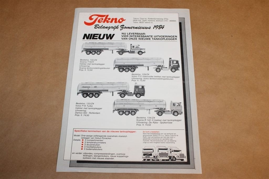 Tekno folder - Zomer 1984 - Zeldzaam, Antiek en Kunst, Antiek | Speelgoed, Ophalen of Verzenden
