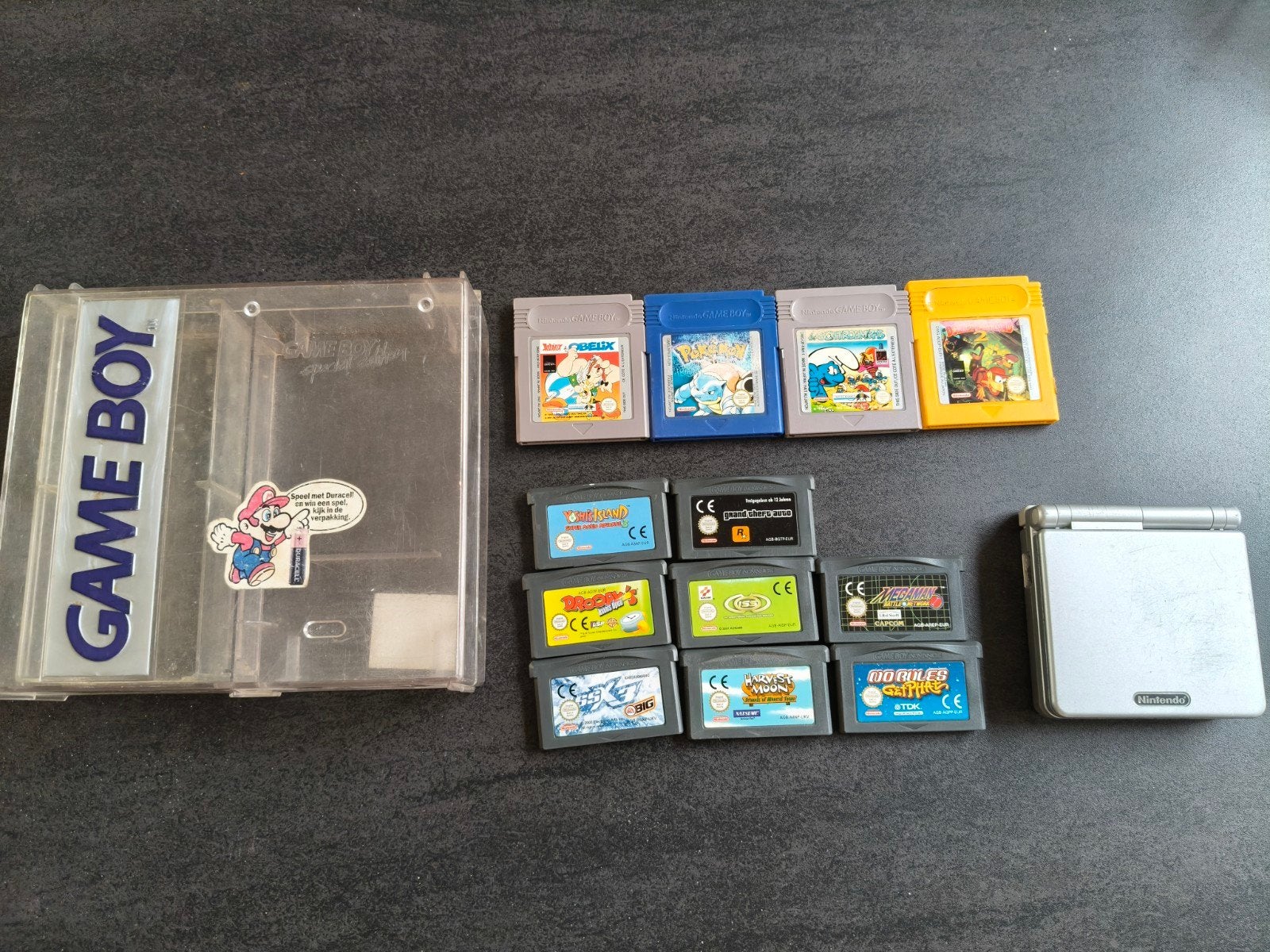 Nintendo Game Boy Advance SP met Pokémon Blue en meer, Ophalen of Verzenden, Gebruikt, Game Boy Advance SP, Met games