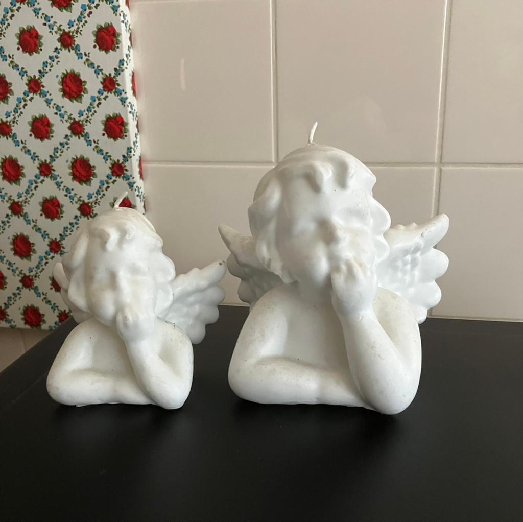 Engelen Kaarsen Raphael Serubine kaars👼, Huis en Inrichting, Woonaccessoires | Kandelaars en Kaarsen, Overige materialen, Wit