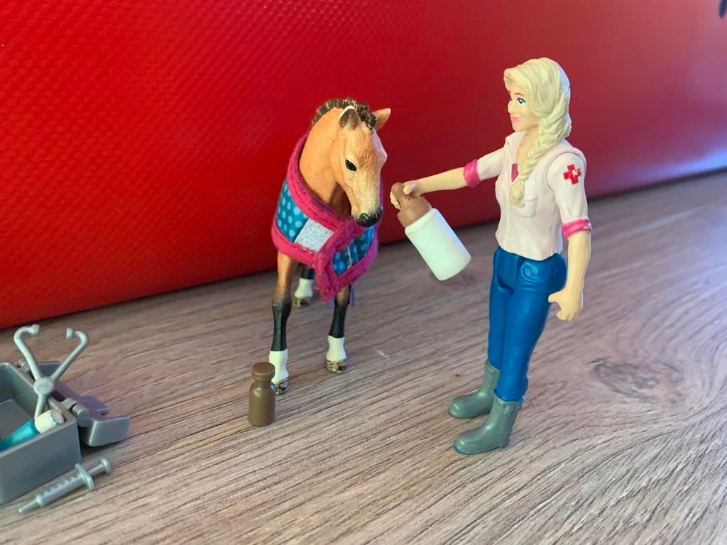 Schleich Dierenarts met Veulen Speelset, Ophalen of Verzenden, Zo goed als nieuw