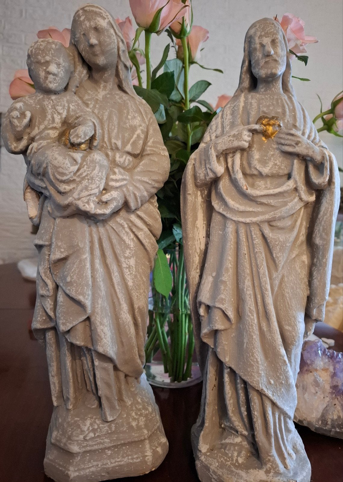 Vintage Brocante Religieuze Beelden: Maria & Jezus, Antiek en Kunst, Ophalen