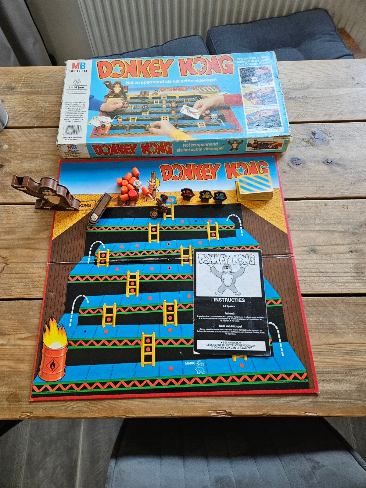 Donkey Kong Bordspel (MB Spellen) - Vintage, Ophalen of Verzenden, Gebruikt, MB Spellen