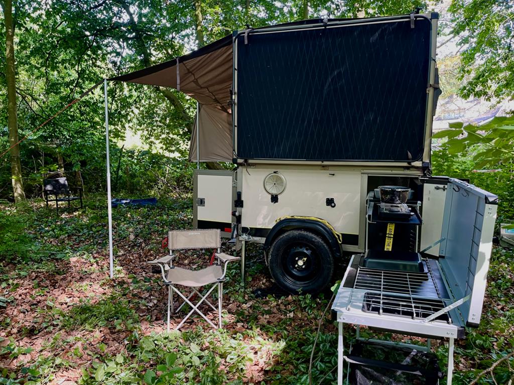 Wt metall daktent off road  - tent trailer hondentrailer, Caravans en Kamperen, Aanwezig, Ophalen, Overige merken, Tot en met 2