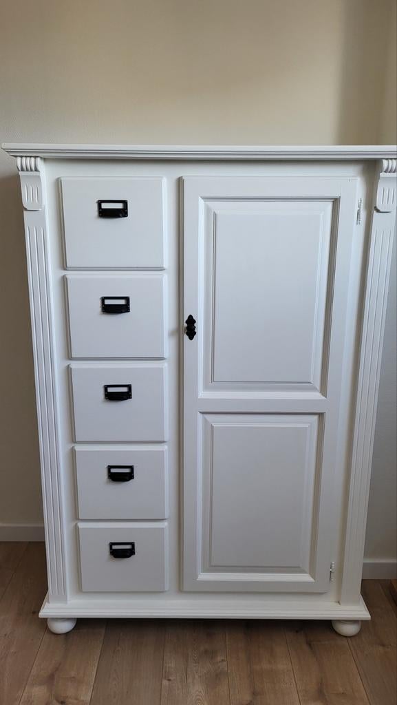 Brocante babykamer Witte commode/kast ledikant, Ophalen, Gebruikt, 100 tot 150 cm, 100 tot 150 cm
