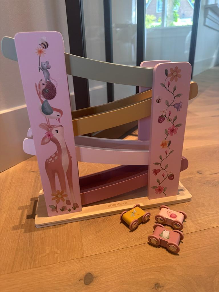 Little Dutch Houten Rollerbaan met Auto's - Roze/Meisje, Ophalen, Zo goed als nieuw, Meisje