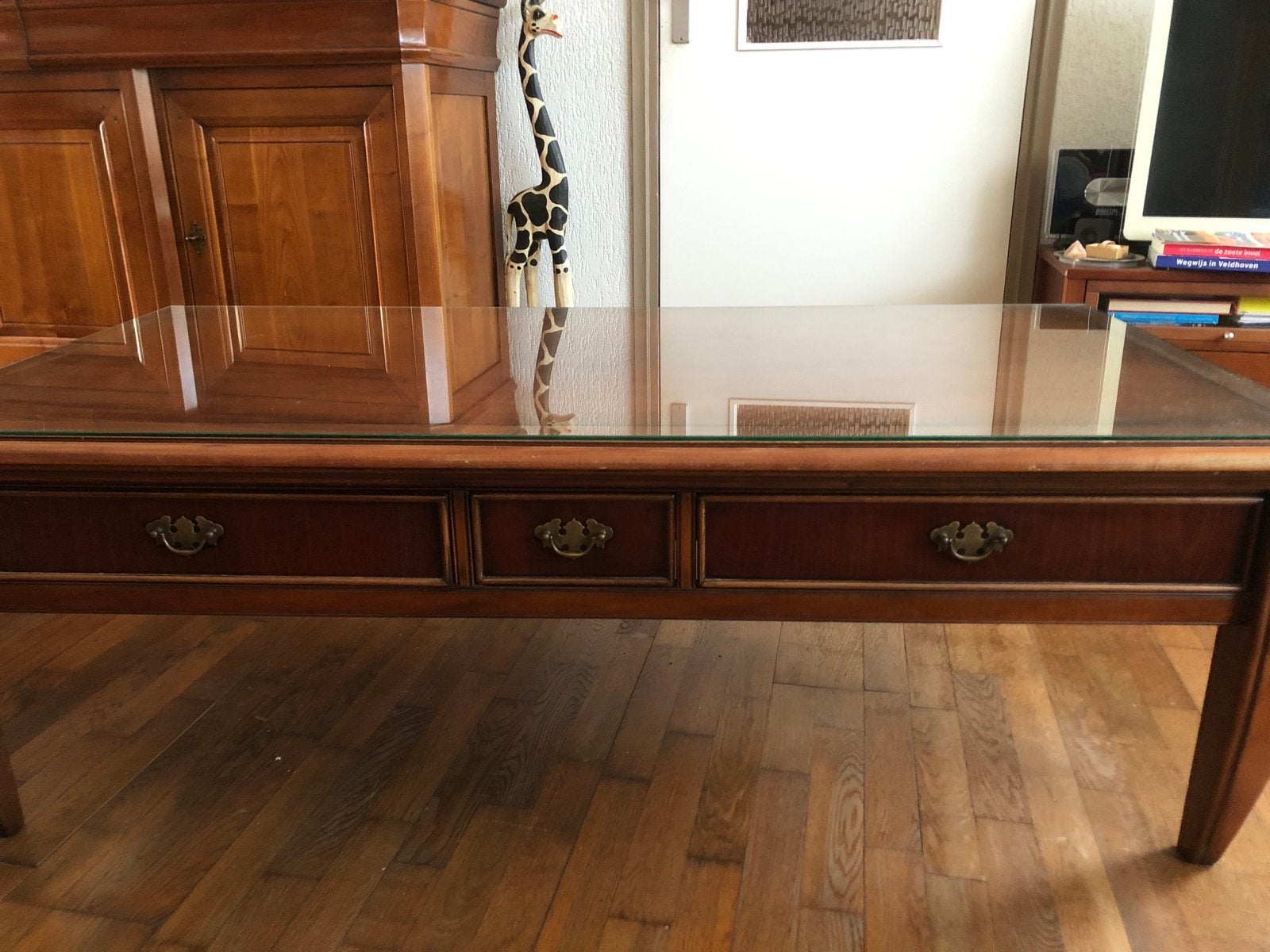 Salontafel kersenhout Meubelmakerij Lotus, Ophalen, Gebruikt, 100 tot 150 cm, 50 tot 100 cm