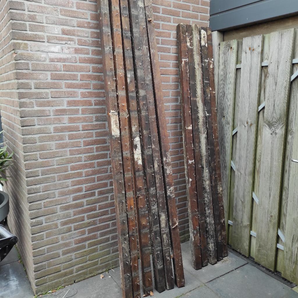 Hardhouten palen 6x6, Ophalen, Gebruikt, Palen, Hardhout