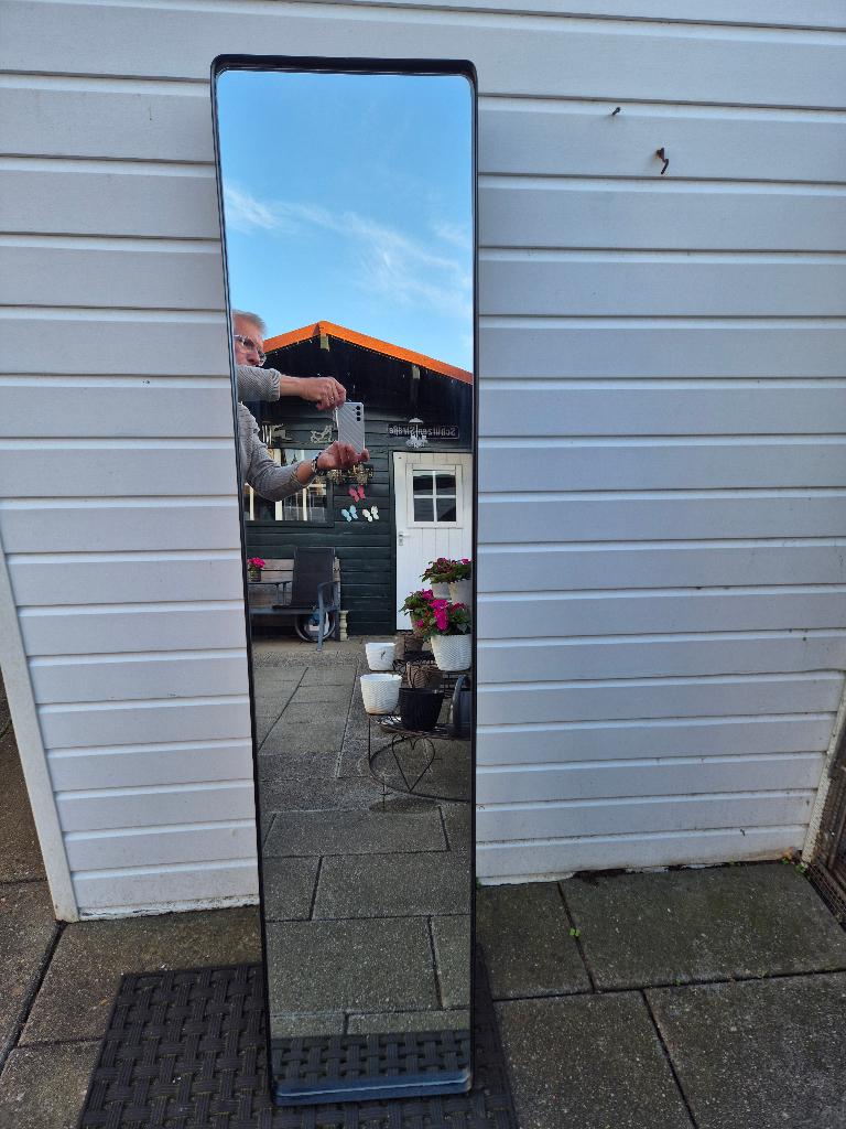 Mobiele lange kleding pas spiegel op stevige voet + meer., Ophalen of Verzenden, Zo goed als nieuw, Gehele gezicht