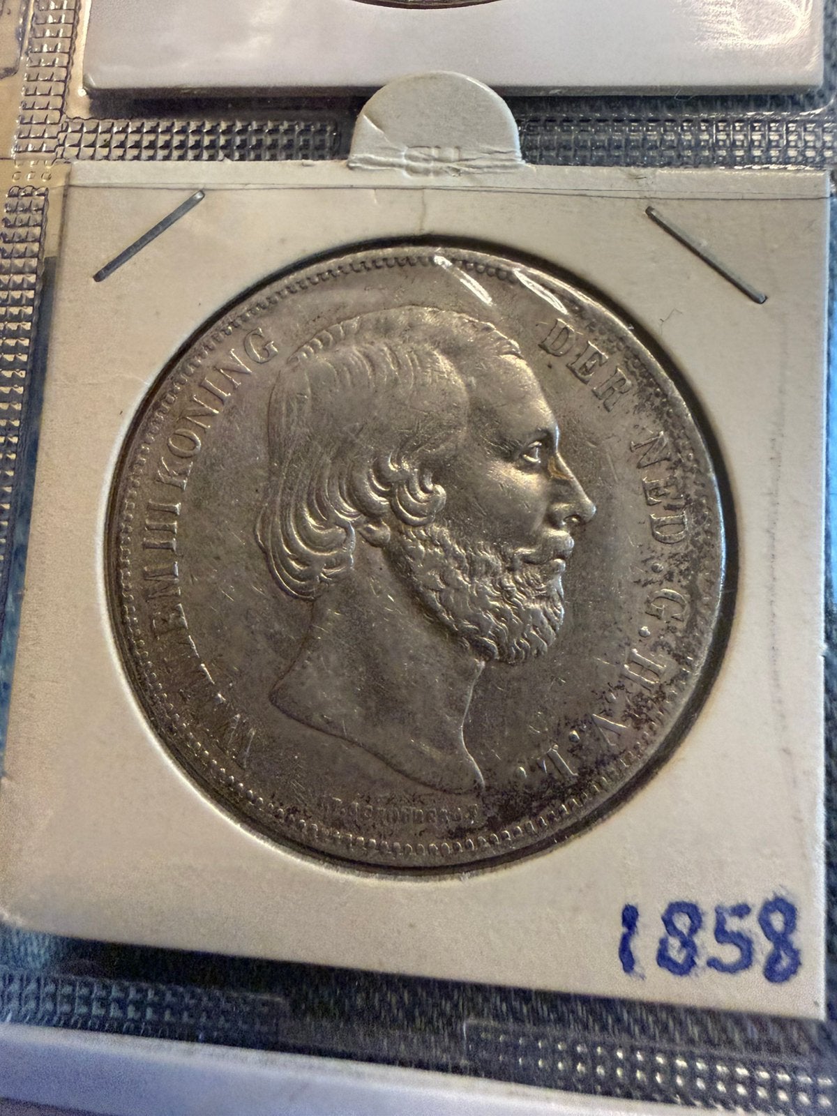 Willem III 1858 rijksdaalder, Postzegels en Munten, Munten | Nederland, Koning Willem III, Zilver, Ophalen of Verzenden, Losse munt