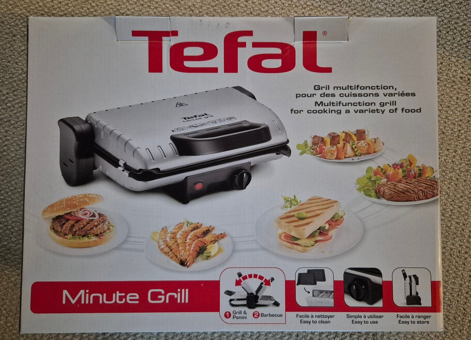 Tefal Contact Minute Grill Silver GC2050 voor DIY'ers, Witgoed en Apparatuur, Ophalen, Uitneembare platen, Gebruikt