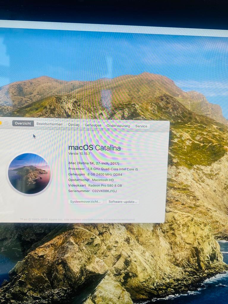 iMac Retina 5K 27-inch 2017 - 8GB RAM, 2TB HDD, Ophalen, Gebruikt, IMac, 3 tot 4 Ghz