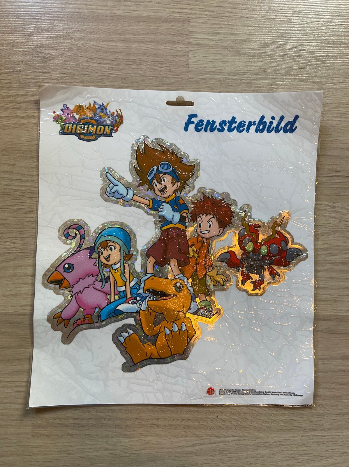 Vintage 2000s Digimon Holografische Raamsticker (NIEUW), Verzenden, Gebruikt, Overige applicaties
