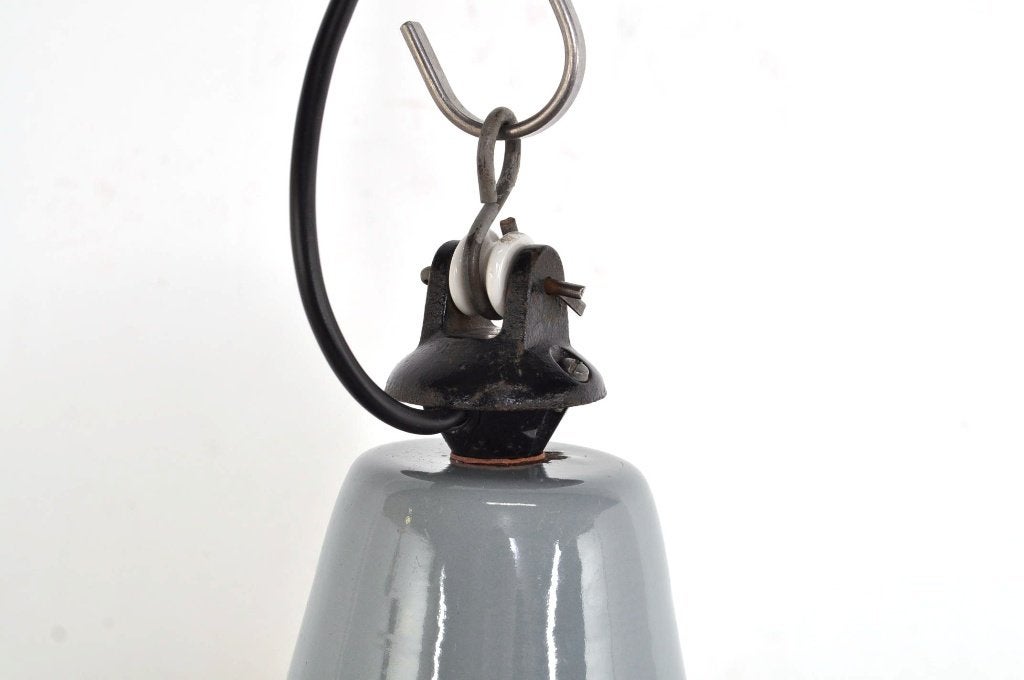 Industriële fabriekslamp emaille vintage hanglamp lamp, Huis en Inrichting, Lampen | Hanglampen, Ophalen of Verzenden, Gebruikt