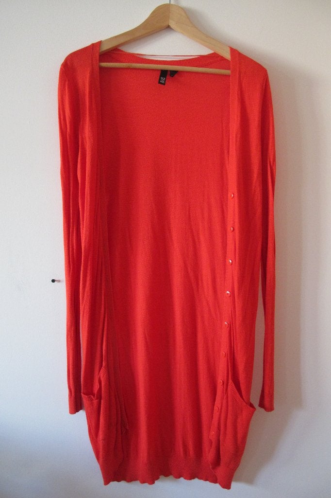 Orange long cardigan (H&M), Kleding | Dames, H&M, Oranje, Ophalen of Verzenden, Maat 34 (XS) of kleiner