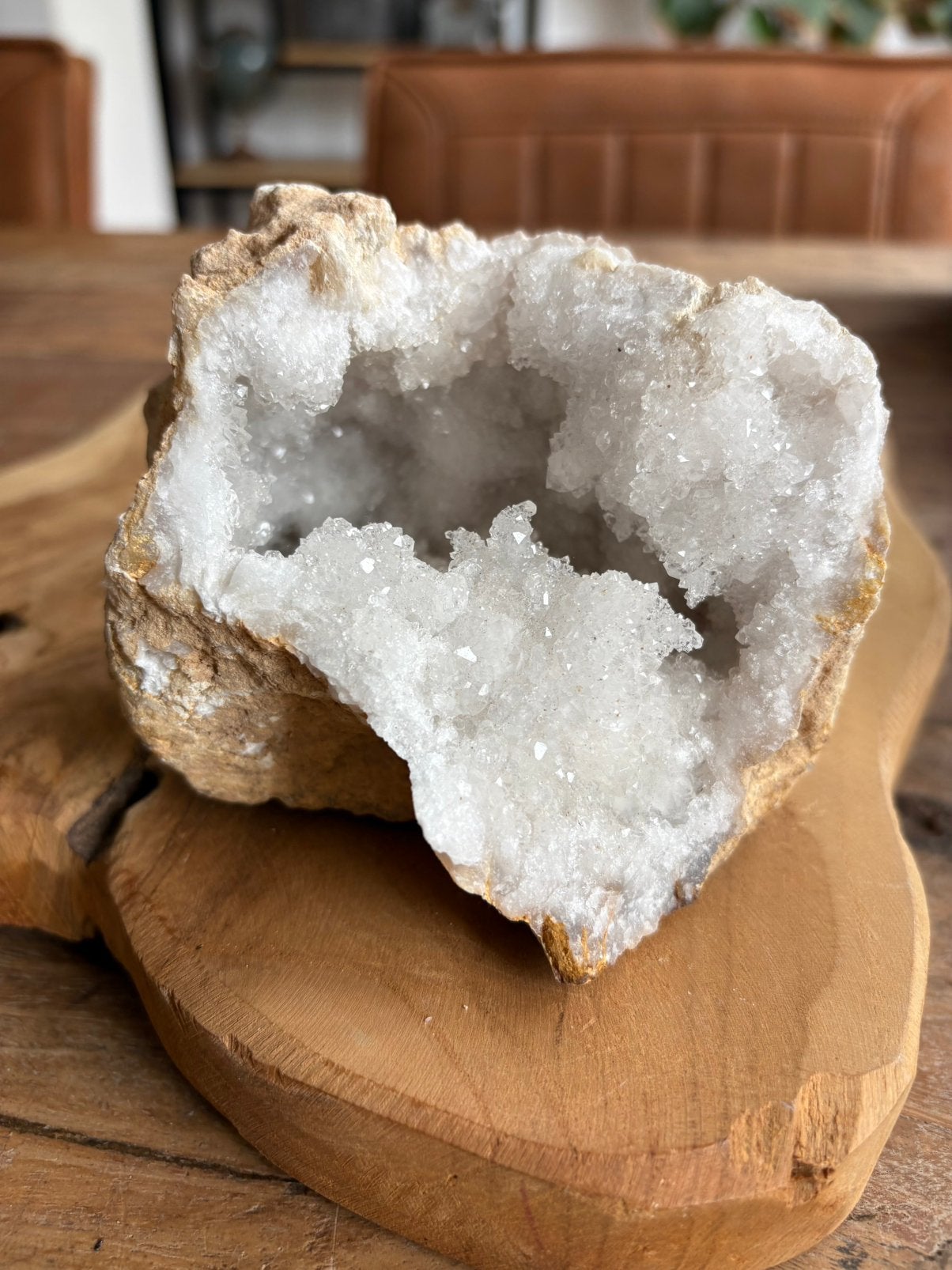 Bergkristal geode kwarts edelsteen mineraal crystal druzy, Ophalen of Verzenden, Mineraal