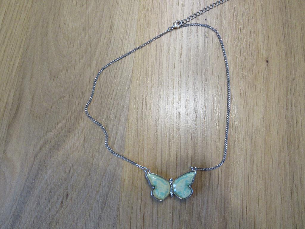 Leuke Vlinder  KETTING  zilverkleurig, Verzenden, Zo goed als nieuw, Zilver, Overige materialen