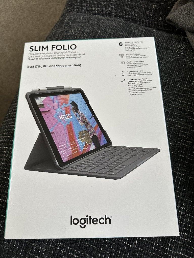 Logitech Slim Folio toetsenbord voor iPad, Ophalen of Verzenden, Zo goed als nieuw, Draadloos, Logitech toetsenbord