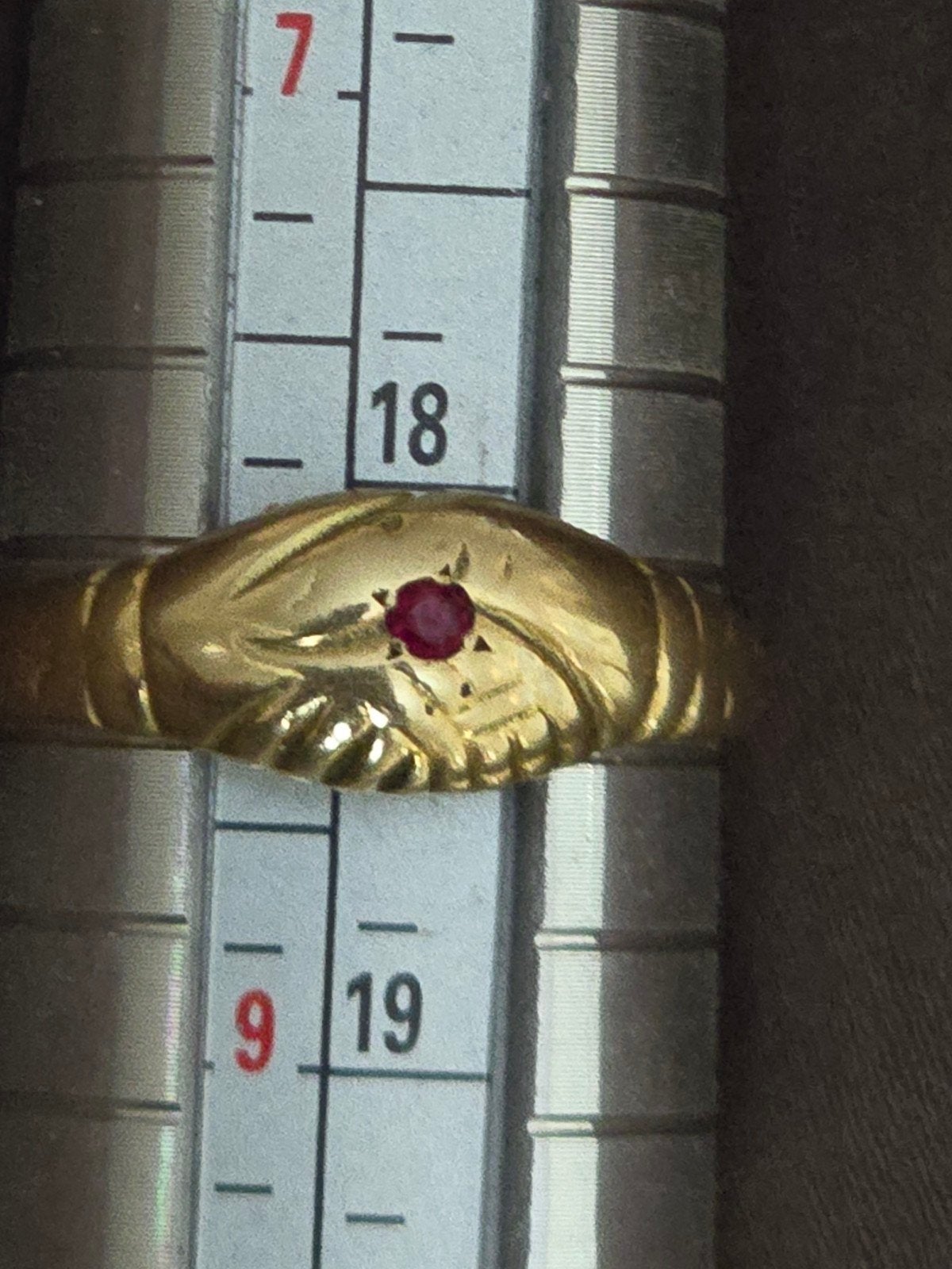 Ring 18K Surinaams Goud, 18 tot 19, Gebruikt, Ophalen of Verzenden, Dame of Heer