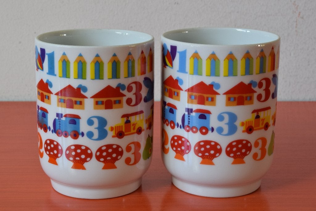 Set van 2 retro vintage porseleinen Thomas Germany mokken, Overige merken, Vintage, Ophalen of Verzenden, Zo goed als nieuw
