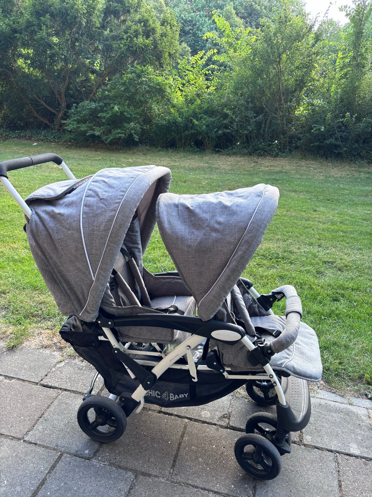 Chic 4 Baby Duowagen - Grijs, Gebruikt, Duowagen, Ophalen, Kinderwagen