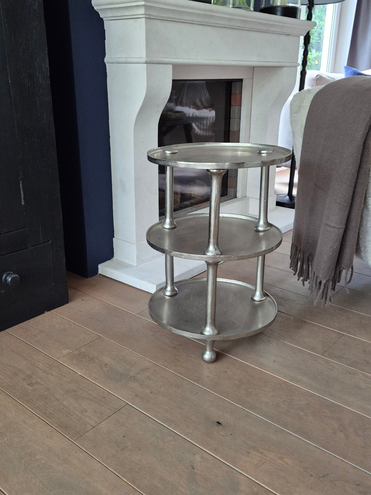 mooi bijzettafeltje, Huis en Inrichting, Ophalen, Minder dan 55 cm, Metaal of Aluminium, Rond