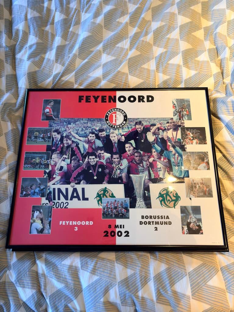 Feyenoord ingelijste foto UEFA Cup winst 2002 - Collectors i, Verzamelen, Sportartikelen en Voetbal, Ophalen, Zo goed als nieuw