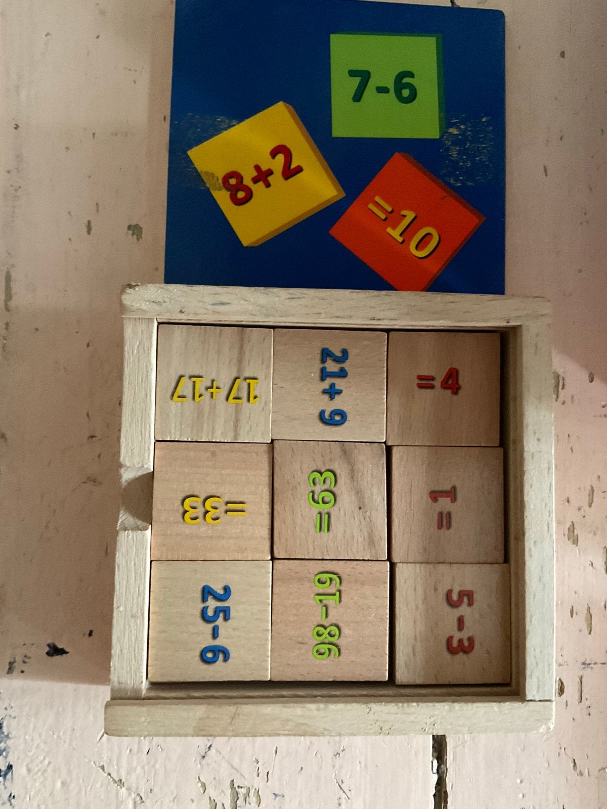 Houten rekenblokjes - educatief speelgoed, Ophalen of Verzenden, Gebruikt, Overige typen
