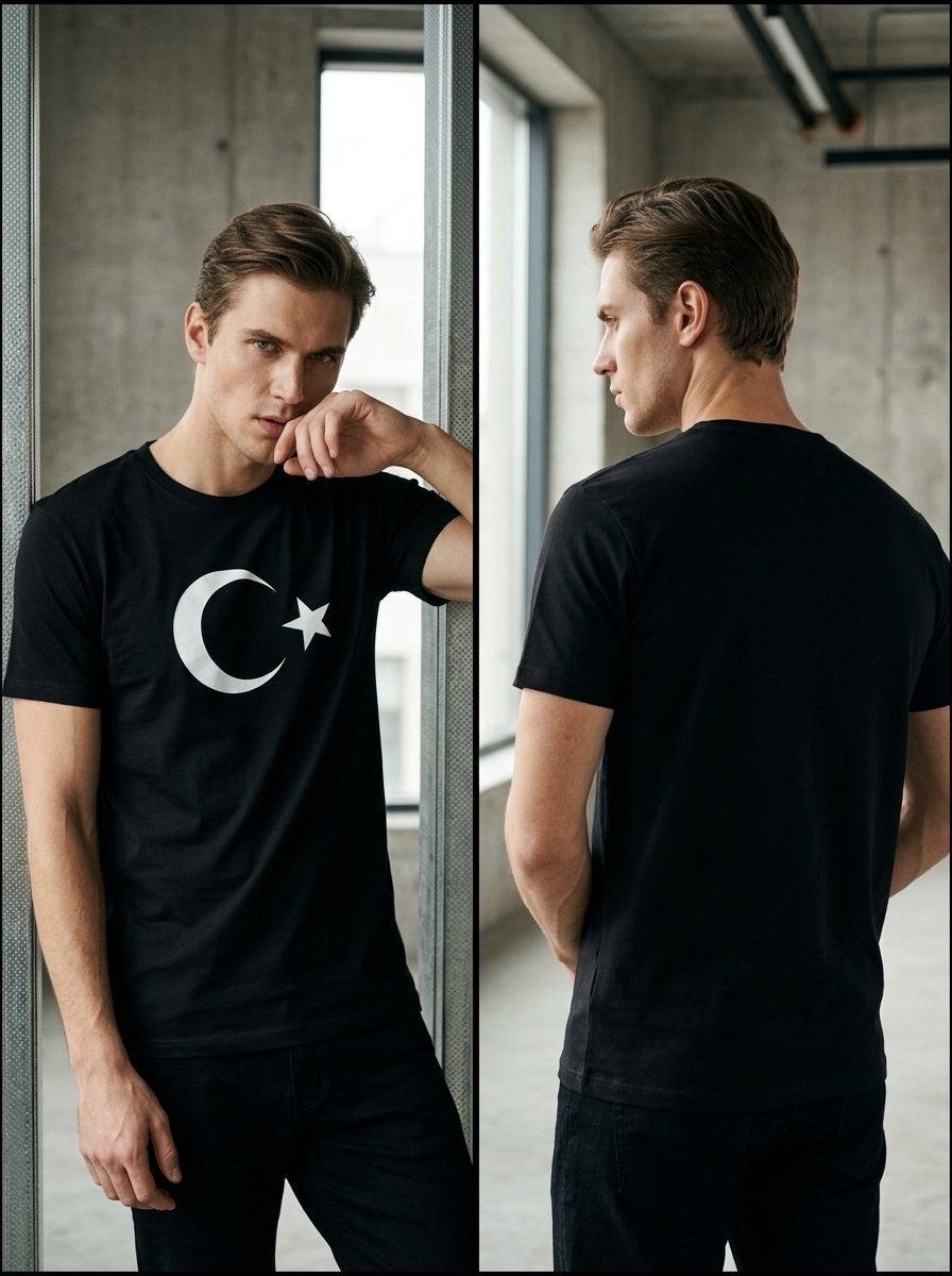 Zwart T-shirt met Turkse vlag opdruk, Ophalen of Verzenden, Nieuw, Maat 48/50 (M), Zwart