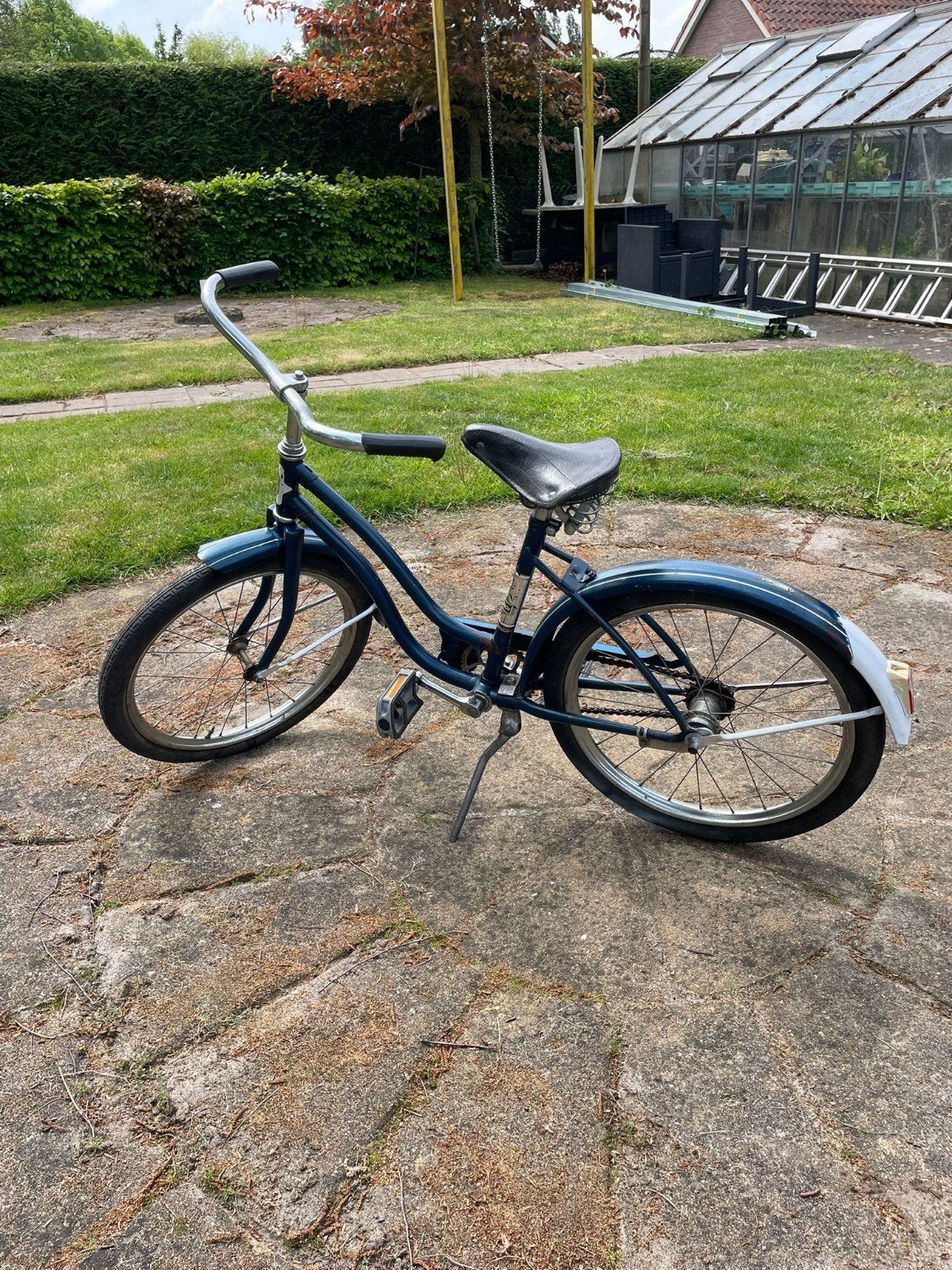 Vintage kinderfietsje blauw 20 inch, Ophalen, Gebruikt, 20 inch of meer