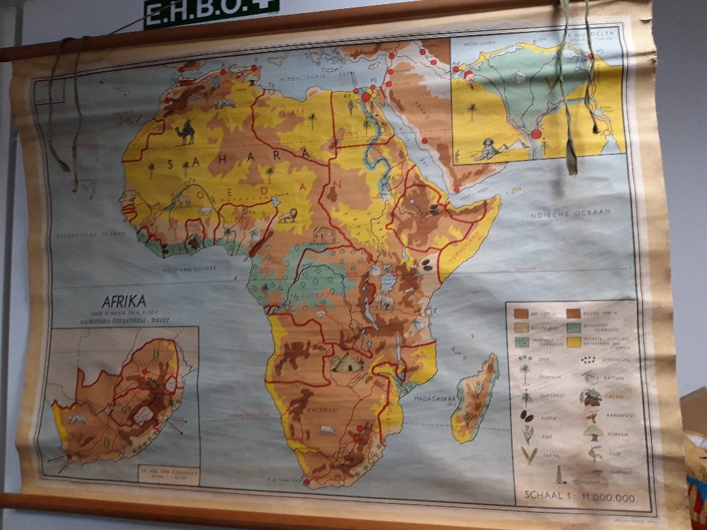 Oude Schoolkaart Afrika, Ophalen