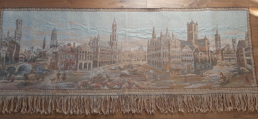 Gobelin Wandkleed, 49x142, Brugge-Brussel-Gent, Ophalen of Verzenden, Zo goed als nieuw, Meerkleurig, Vintage