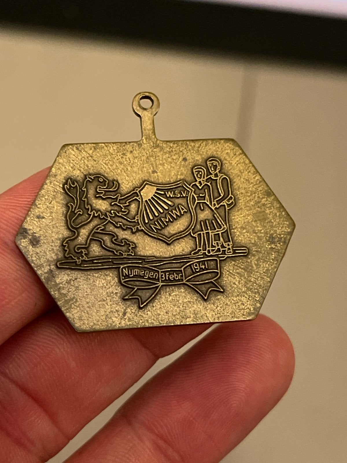 Historische Nimwa W.S.V. medaille Nijmegen 1941, Postzegels en Munten, Penningen en Medailles, Ophalen of Verzenden, Overige materialen