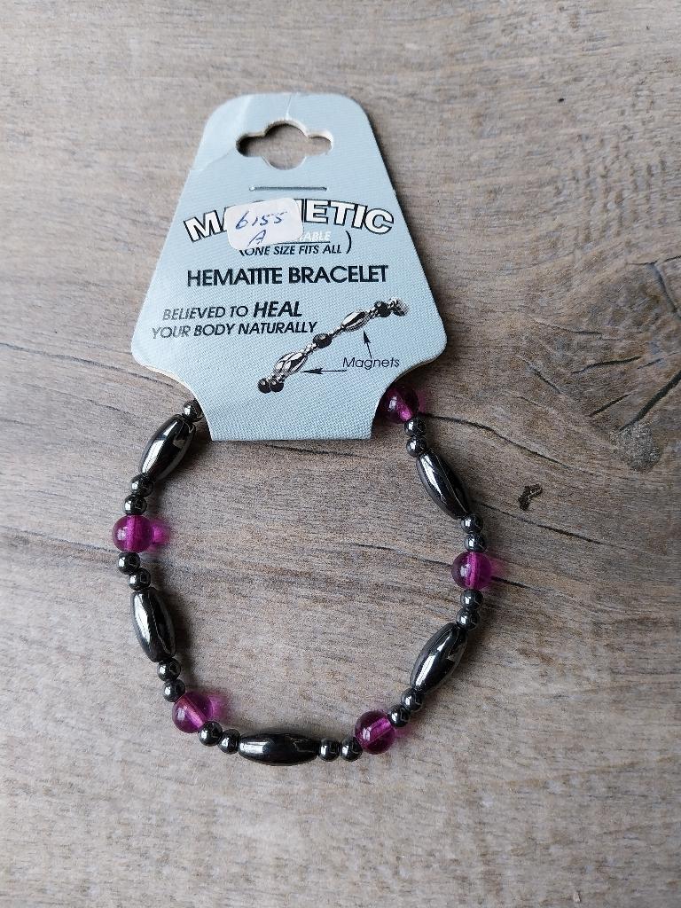 Magnetic magnetische armband antraciet grijs paars NIEUW, Overige materialen, Overige kleuren, Nieuw, Ophalen of Verzenden