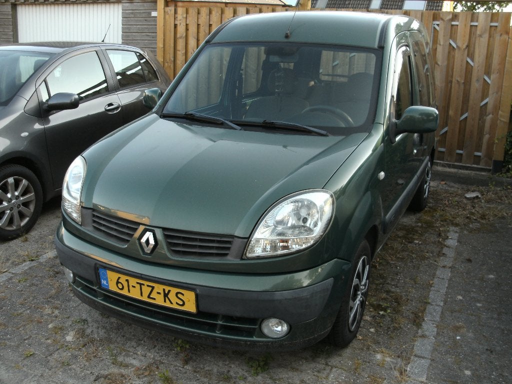 Renault Kangoo 1.6 16V 70KW 2007 Groen, Stof, 49 €/maand, Origineel Nederlands, Metallic lak