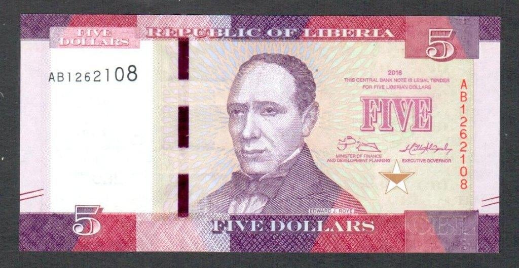 Bankbiljet - Liberia - 5 Dollars - 2016 - UNC., Ophalen of Verzenden, Overige landen, Los biljet