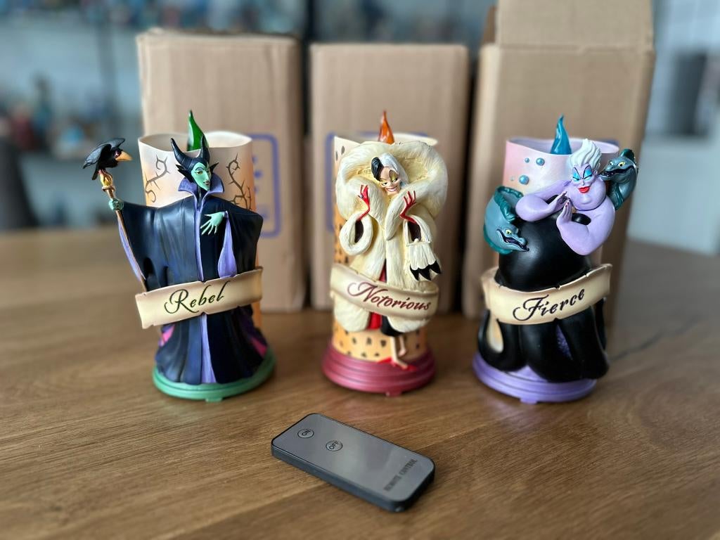 Bradford Disney Villains LED-kaarsen (set van 3), Verzamelen, Disney, Ophalen of Verzenden, Overige figuren, Zo goed als nieuw