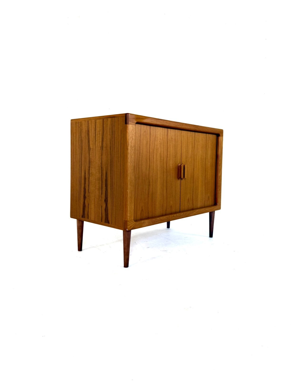 Vintage teakhouten sideboard (1/2), CFC Silkeborg ‘80, Met deur(en), 100 tot 150 cm, Vintage retro buisframe design rotan webbing papercord deens