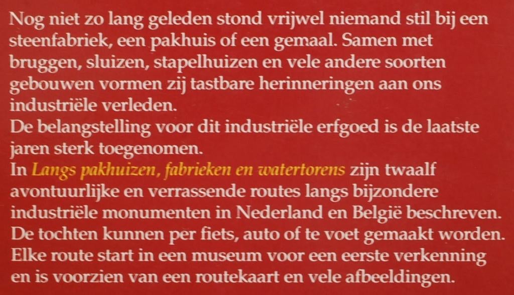 Langs pakhuizen fabrieken en watertorens (1991), Verzenden, 20e eeuw of later, Zo goed als nieuw