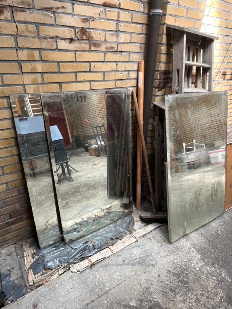 3 oude spiegels 70x100 geslepen rand, Doe-het-zelf en Verbouw, Glas en Ramen, Gebruikt, Minder dan 80 cm, Ophalen of Verzenden