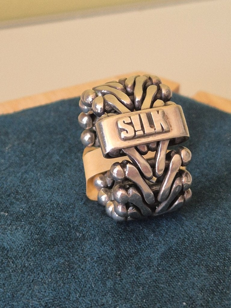 Zilveren Silk ring 397, Zilver zolder, 19 tot 20, Ophalen of Verzenden, Zo goed als nieuw