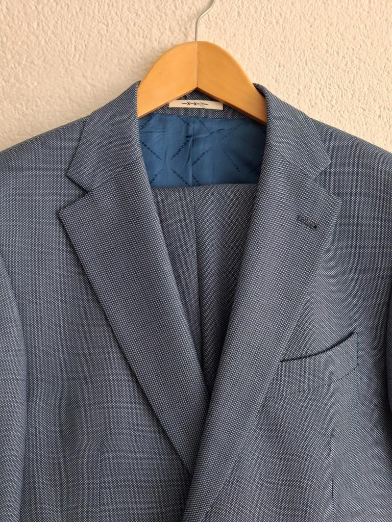 Van Gils Herenpak - Blauw, Maat 52, Maat 52/54 (L), Blauw, Zo goed als nieuw, Van Gils