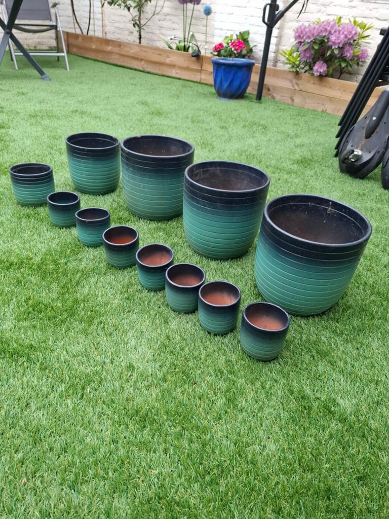 Leuke grote en kleine tuin bloempotten, 25 tot 40 cm, Rond, Ophalen of Verzenden, Minder dan 40 cm