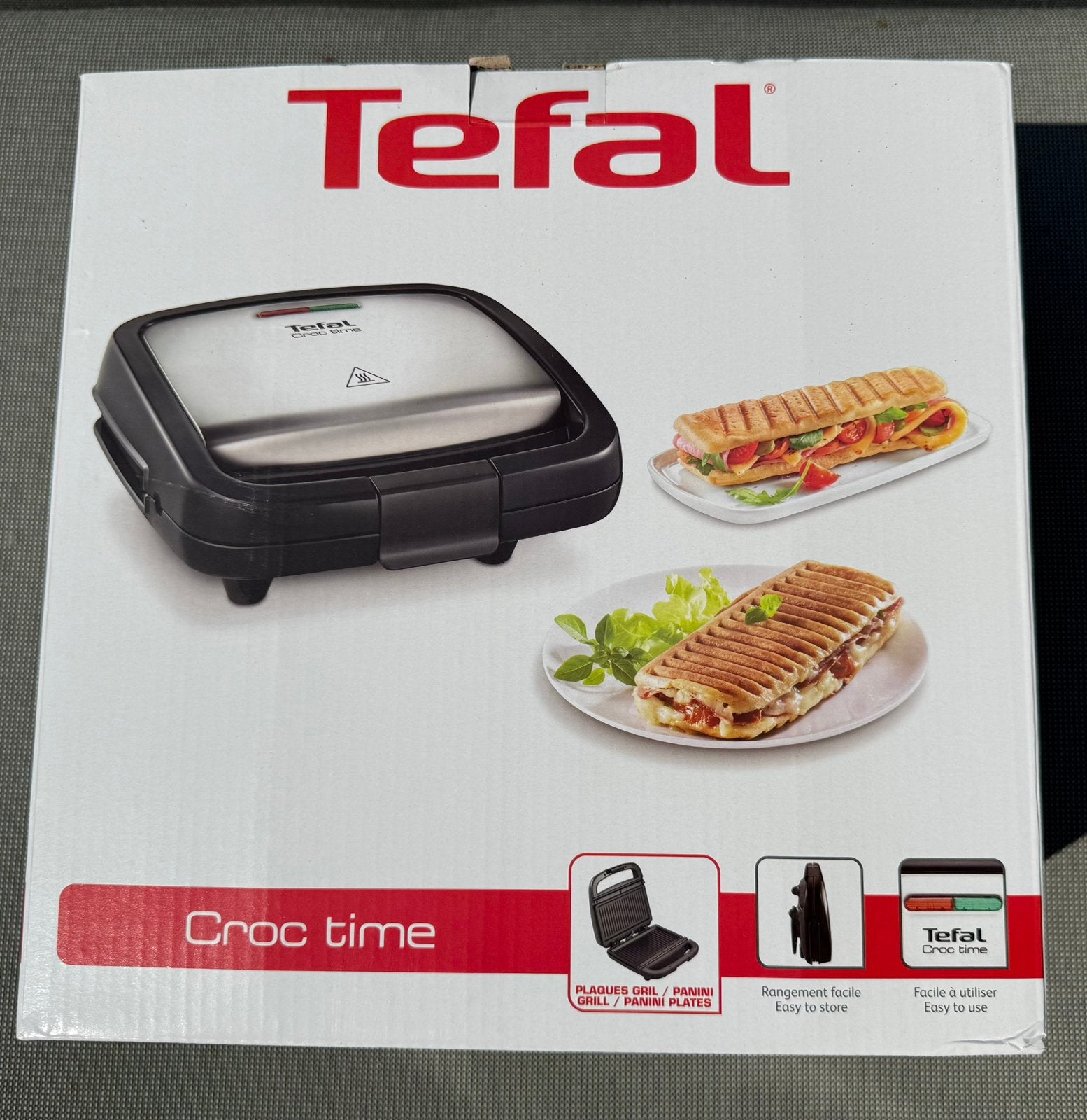 - NIEUW - Tefal Croc Time SM193D ( panini, tosti apparaat ), Ophalen of Verzenden, Nieuw