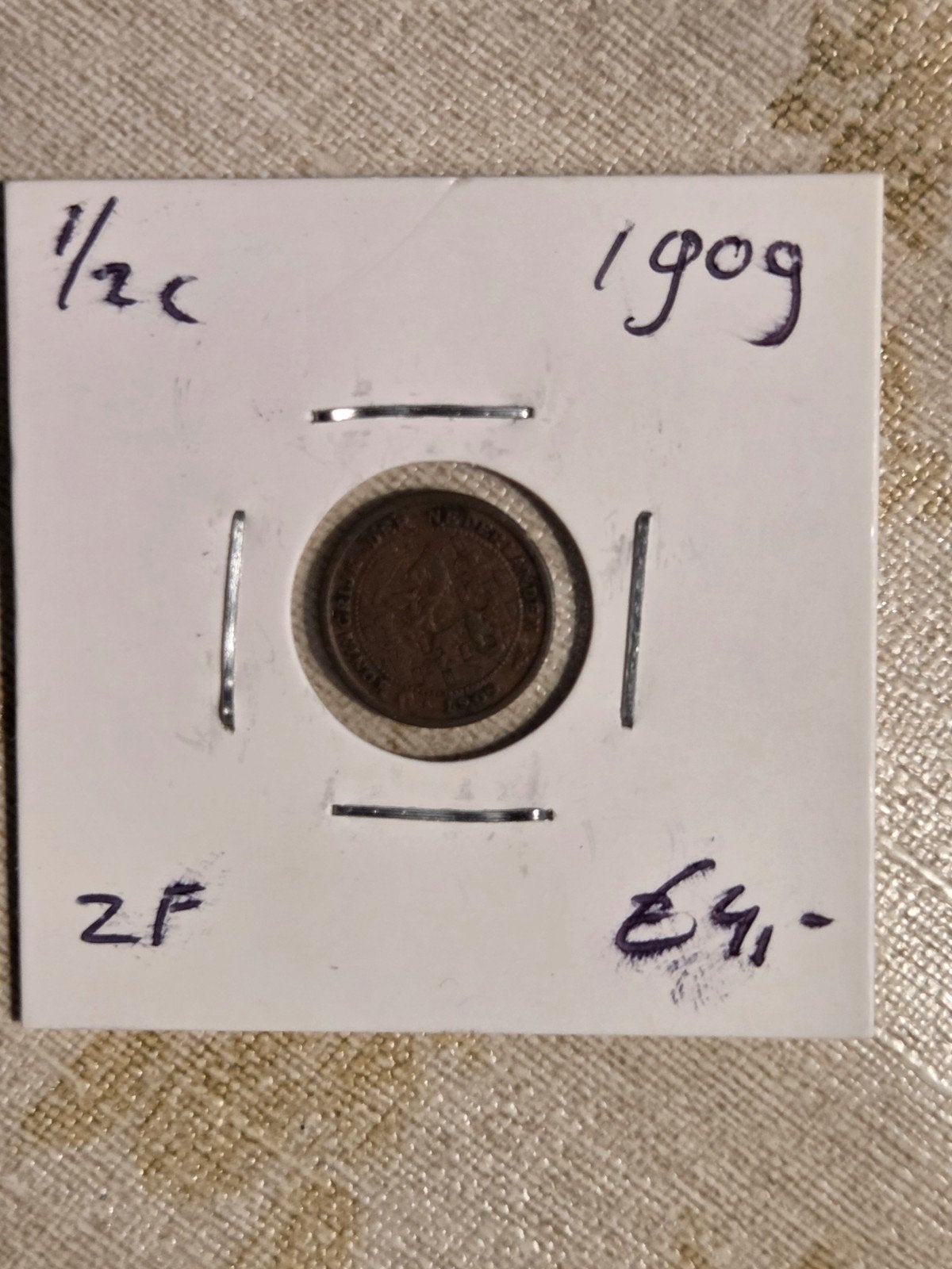 Nederland 1/2 cent 1909 Koningin Wilhelmina, Postzegels en Munten, Munten | Nederland, Ophalen of Verzenden, Koningin Wilhelmina